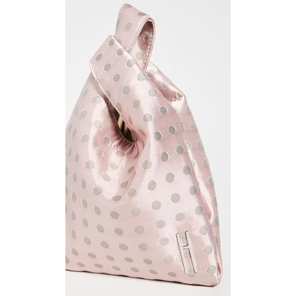 Hayward USA Pink Silk Polka Dot Mini Tote Bag NWOT - Picture 4 of 15